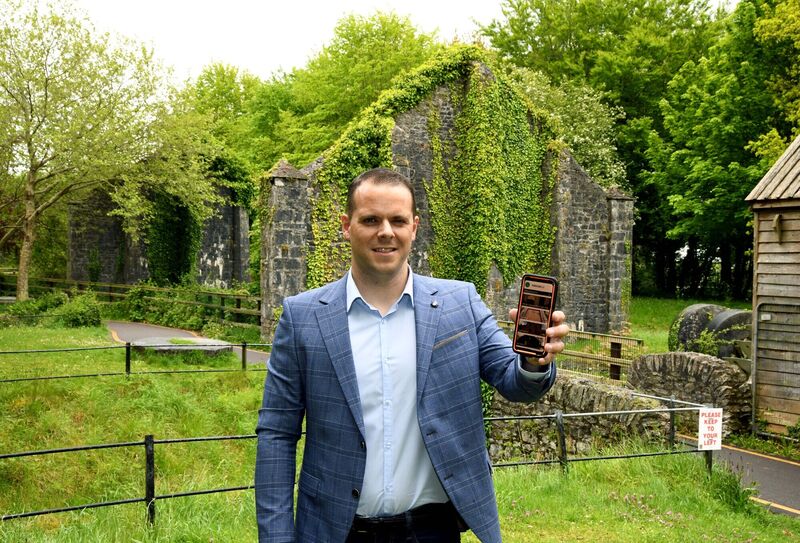David Haskett, founder, Powdermills app, Ballincollig, Cork, at the area incorporating the mills wheel at the Regional Park.Picture Denis Minihane.