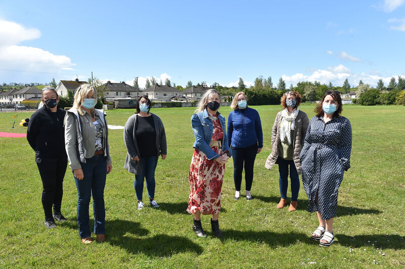  At the turning of the sod for the new Scoil Mhuire gan Smál School in Blarney, Cork, were staff members Liz O'Sullivan, Claire Collins, Eleanor Kiely, Hazel Egan, Deirdre Spratt, Breda Barrett and Susan O'Brien. Picture Dan Linehan