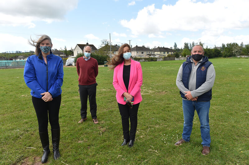  At the turning of the sod for the new Scoil Mhuire gan Smál School in Blarney, Cork, were Board of Management members, Kate Durrant, Sean Foley, Susanna O'Neill and Pater French. Picture Dan Linehan