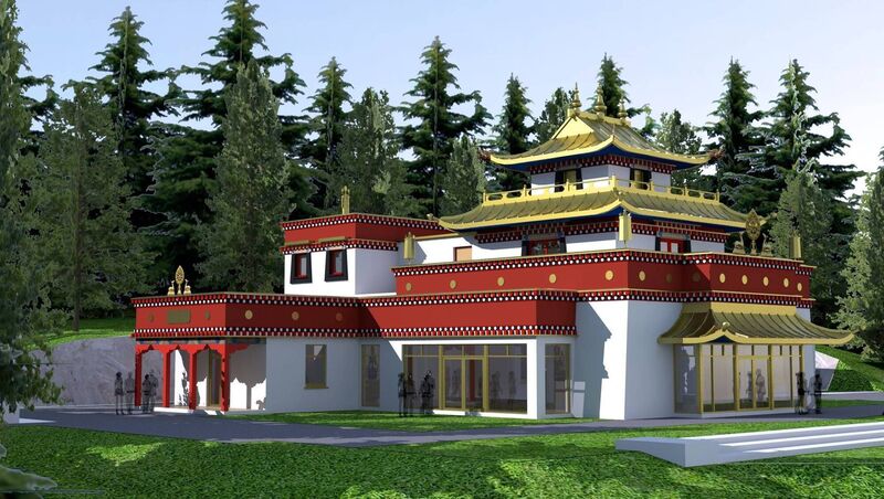 How the Traditional Tibetan Buddhist Temple, at Dzogchen Beara will look, with its copper roofs