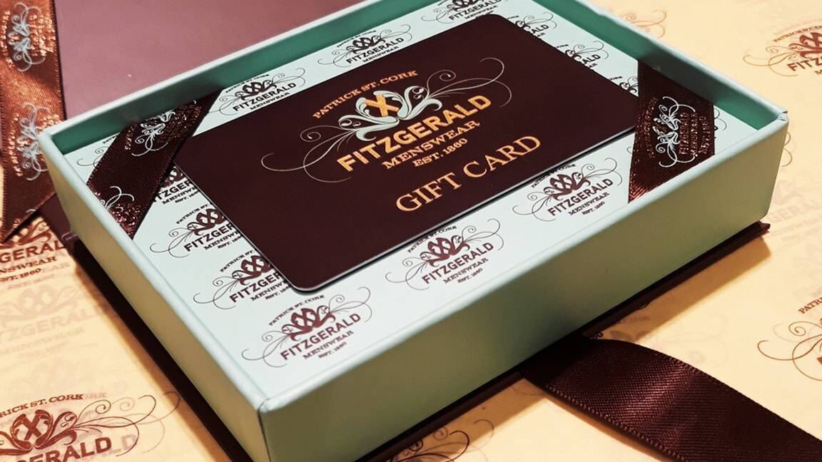 Treat someone special with a Fitzgerald's Menswear gift card. 
