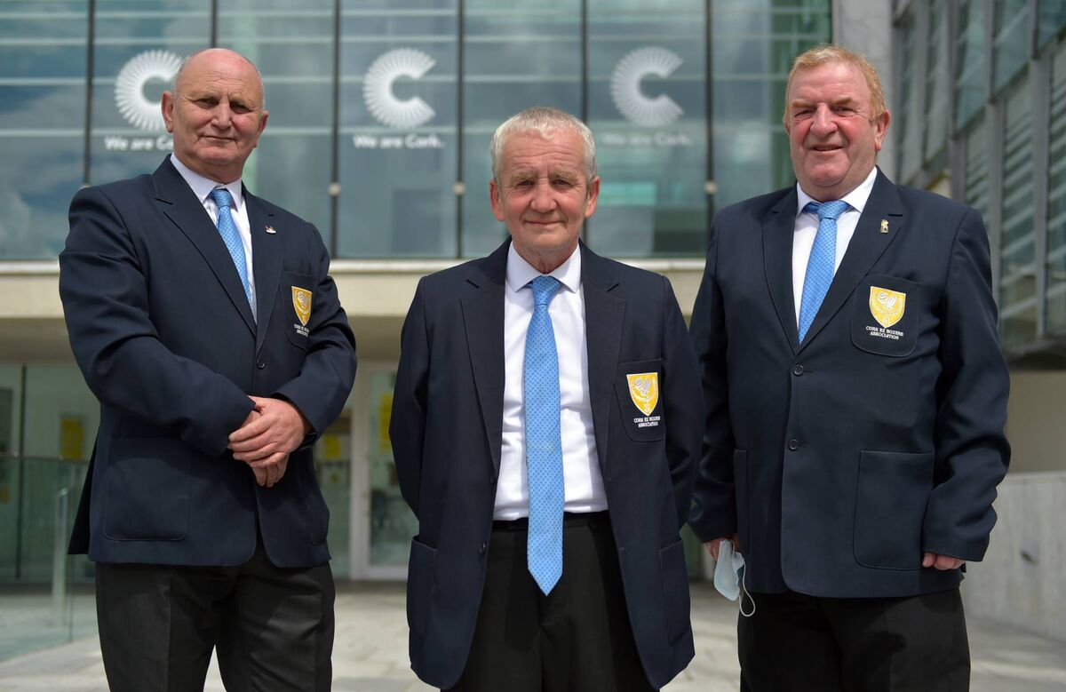 Cork Ex-Boxers 2021 Hall Of Fame recipient Christy O'Keeffe (centre) pictured with CEBA president Paddy McSweeney and chairman JJ Murphy. Picture: Doug Minihane Cork Ex-Boxers 2021 Hall Of Fame recipient Christy O'Keeffe (centre) pictured with CEBA president Paddy McSweeney and chairman JJ Murphy. Picture: Doug Minihane