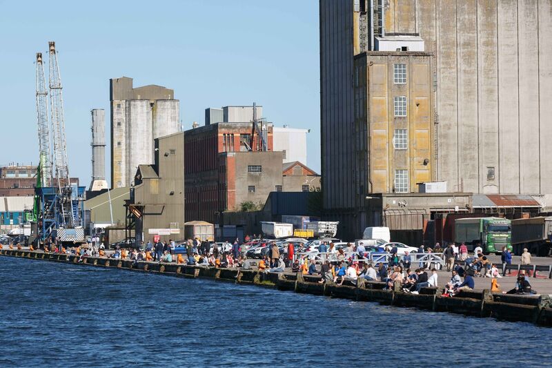 Crowds gathered on parts of the quays recently to enjoy the sunny weather.  Credit: Damian Coleman 