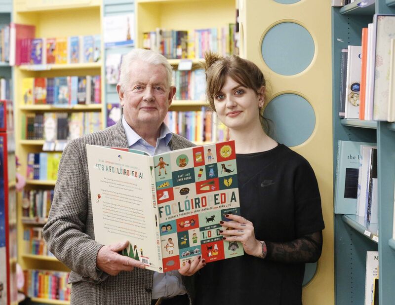 Fatti and John Burke launching Focloiropedia. Picture: Sasko Lazarov/Photocall Ireland