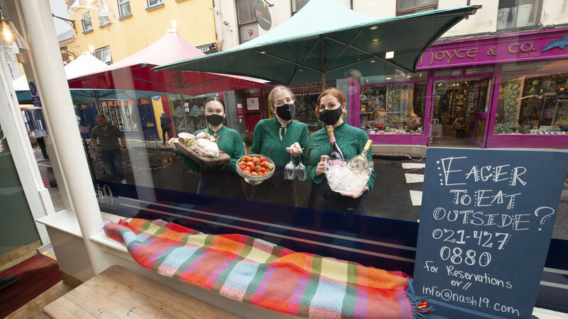Cork Street gets 'unique' injection of colour with practical parasols for return of outdoor dining 