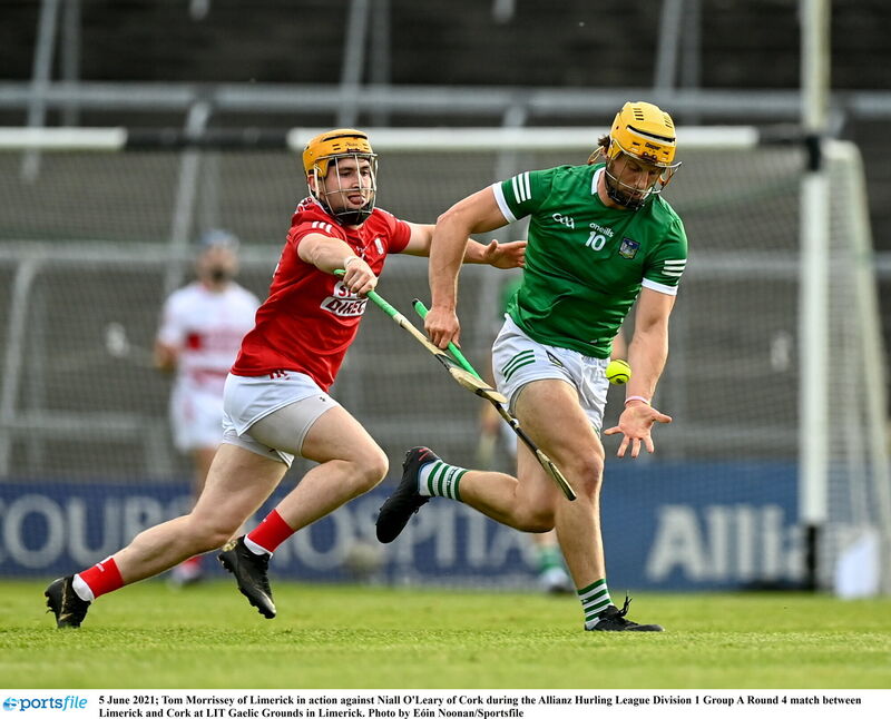 Cork's Niall O'Leary in action against Limerick's Tom Morrissey. Picture: Eóin Noonan/Sportsfile Cork's Niall O'Leary in action against Limerick's Tom Morrissey. Picture: Eóin Noonan/Sportsfile