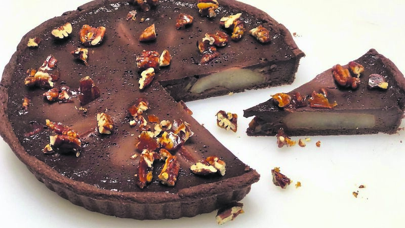 Recipe: Chocolate Custard, Pecan and Pear Tart Recipe: Chocolate Custard, Pecan and Pear Tart