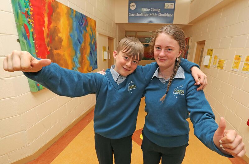 Students Evan O'Loinsigh and his sister Jodie Nì Loingsigh, at Terence MacSwiney Community College, Knocknaheeny, Cork. Picture: Jim Coughlan.
