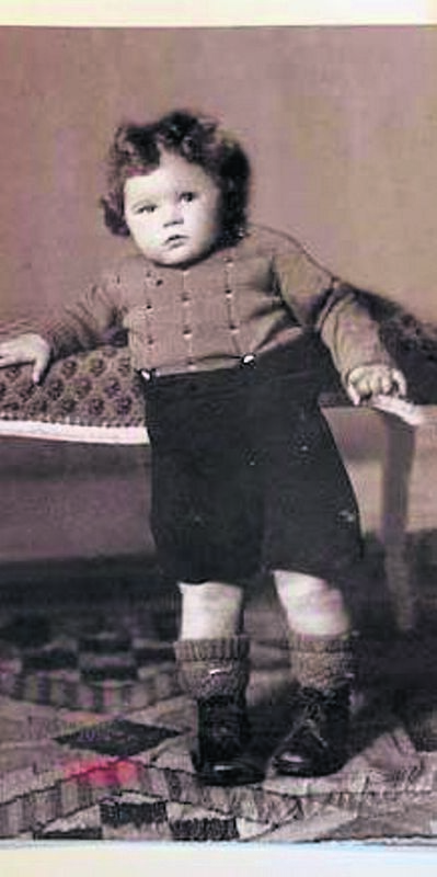 Chris Cotter at the age of one, wearing a dapper outfit which had been sent by friends in America. Here, he recalls a trip to the Ritz to see Jimmy Cagney in Yankee Doodle Dand Chris Cotter at the age of one, wearing a dapper outfit which had been sent by friends in America. Here, he recalls a trip to the Ritz to see Jimmy Cagney in Yankee Doodle Dand