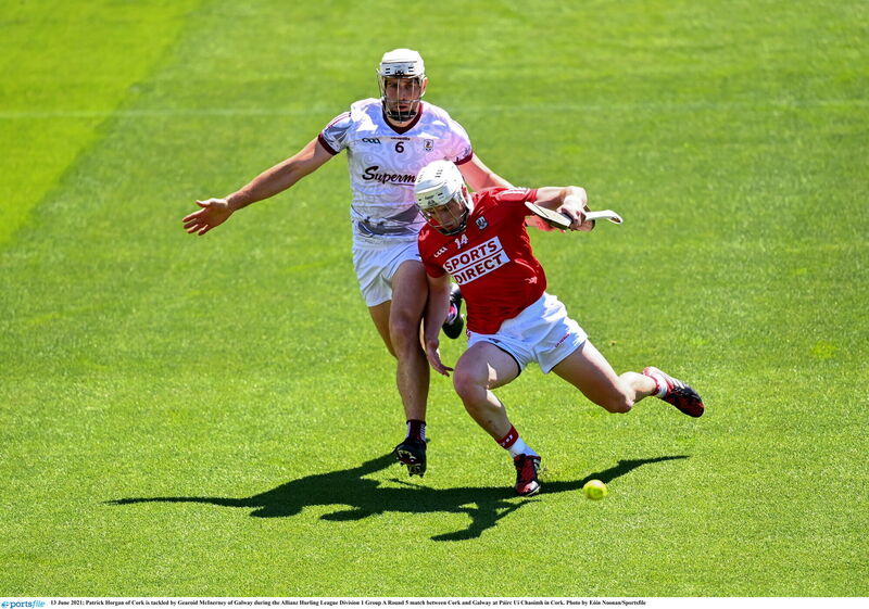 Patrick Horgan is tackled by Gearoid McInerney of Galway. Picture: Eóin Noonan/Sportsfile Patrick Horgan is tackled by Gearoid McInerney of Galway. Picture: Eóin Noonan/Sportsfile