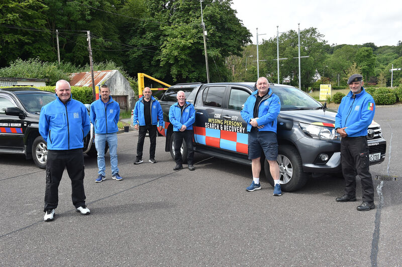 Volunteers with Cork City Missing Persons Search &amp; Recovery, Chris O'Donovan, Dave Varian, Dinny Kiely, David Shine, Ciaran Callaghan and Filipe Pombinho. Picture Dan Linehan