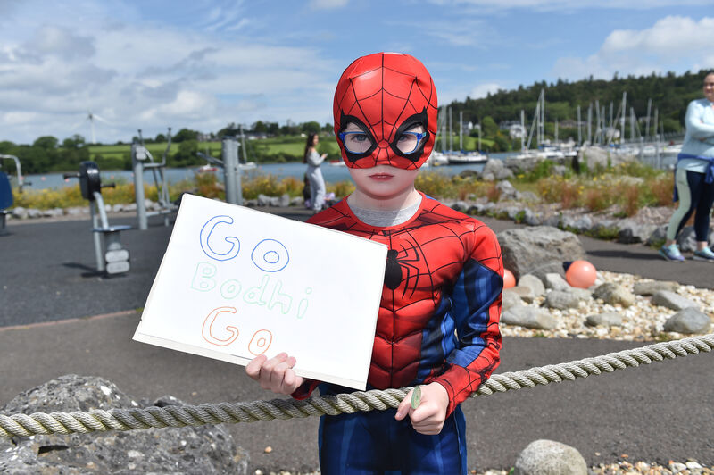 Young Adam Donovan, who also dressed up as a superhero to support Bodhi. Picture Dan Linehan