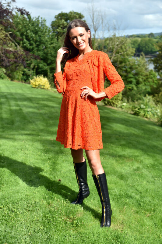 Caitriona McGettigan in her bright orange outfit from Luxury Exchange. Caitriona McGettigan in her bright orange outfit from Luxury Exchange.