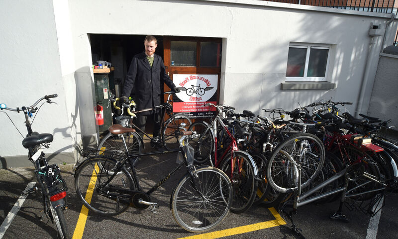 Matt Jones of Cork Community Bikes at their workshop at Assumption Road, Cork. Pic; Larry Cummins Matt Jones of Cork Community Bikes at their workshop at Assumption Road, Cork. Pic; Larry Cummins