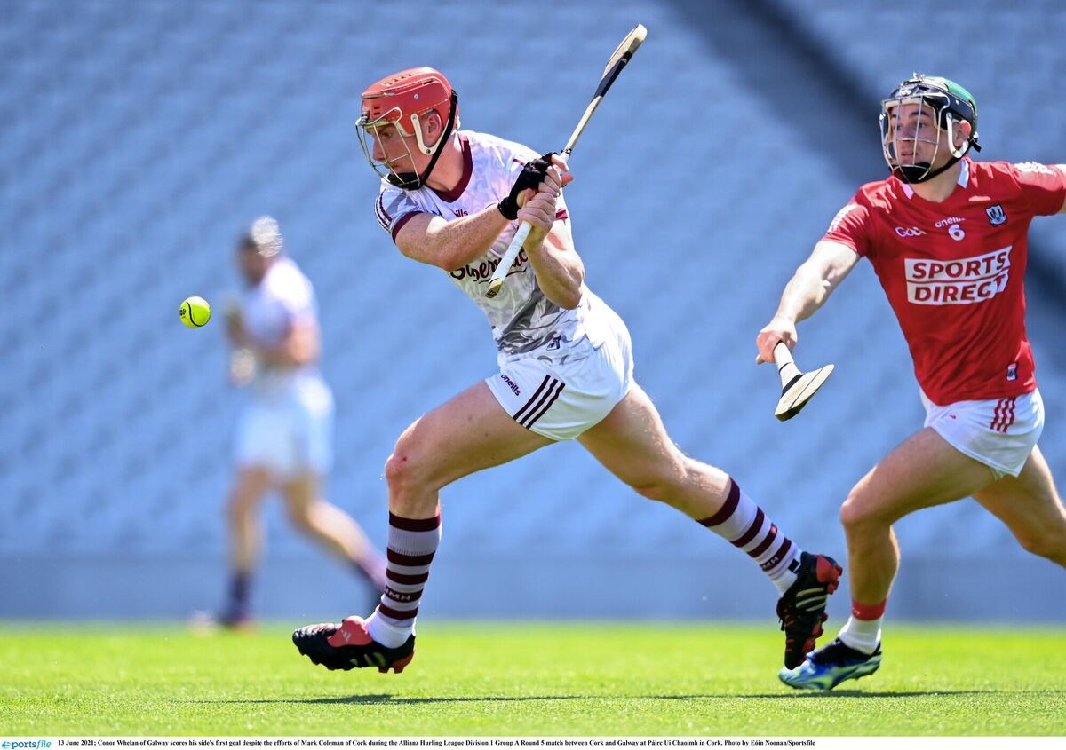 Conor Whelan buries a goal against Cork in the league at Páirc Uí Chaoimh. Picture: Eóin Noonan/Sportsfile
