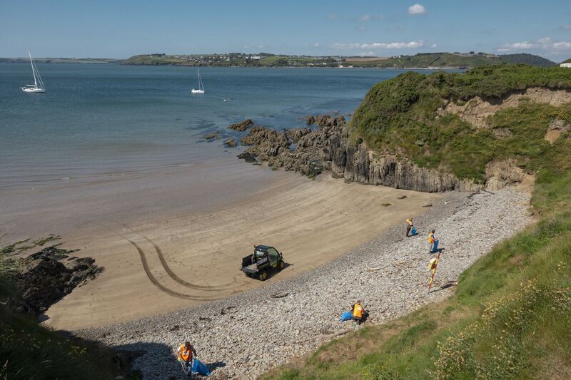 Volunteers from Clean Coasts Ballynamona during a beach clean at White Bay beach in East Cork.