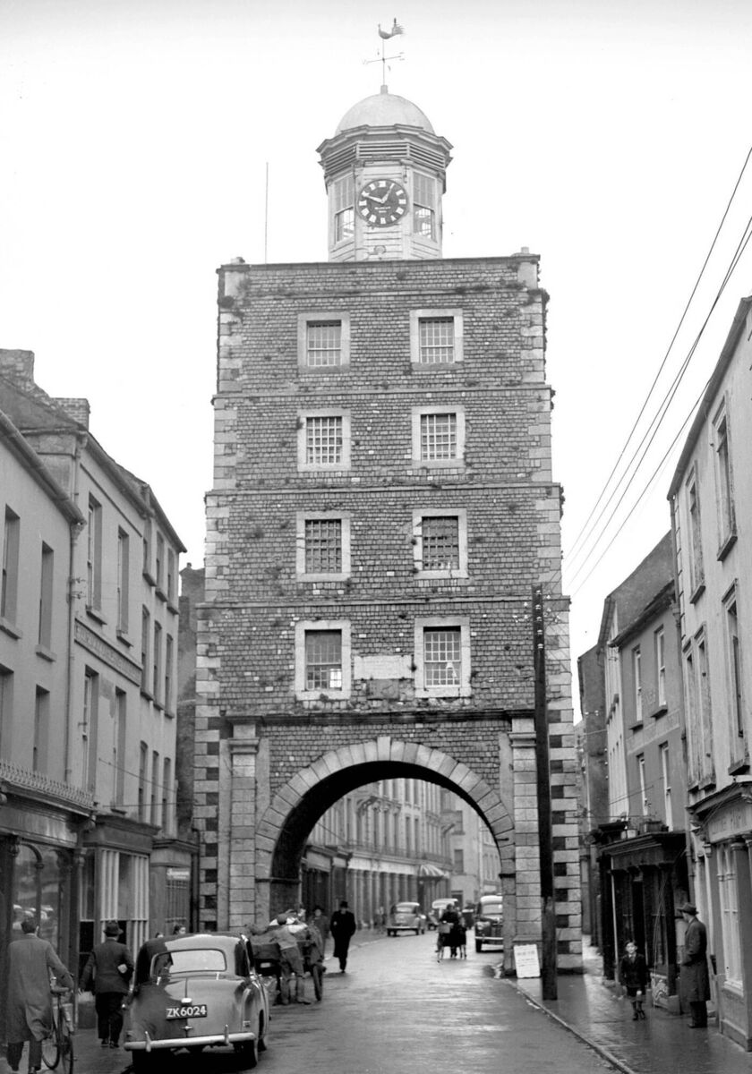 Clock Tower, Main Street, Youghal 1953. Clock Tower, Main Street, Youghal 1953.