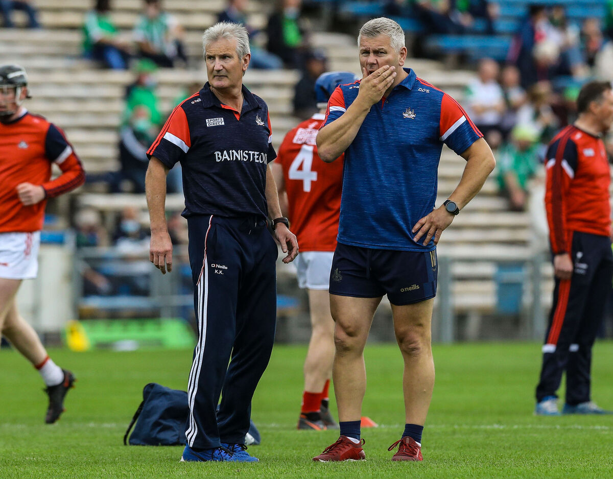 Cork Manager Kieran Kingston with Diarmuid O'Sullivan in Thurles. Picture: INPHO/Lorraine O’Sullivan