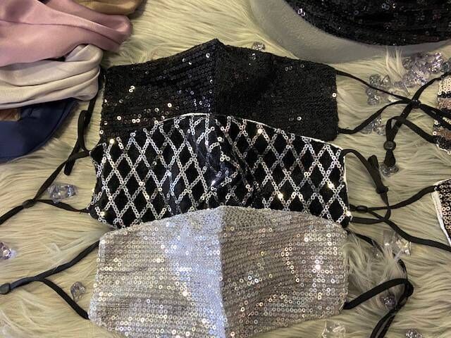 Some more of the sequin masks sold by Lisa.