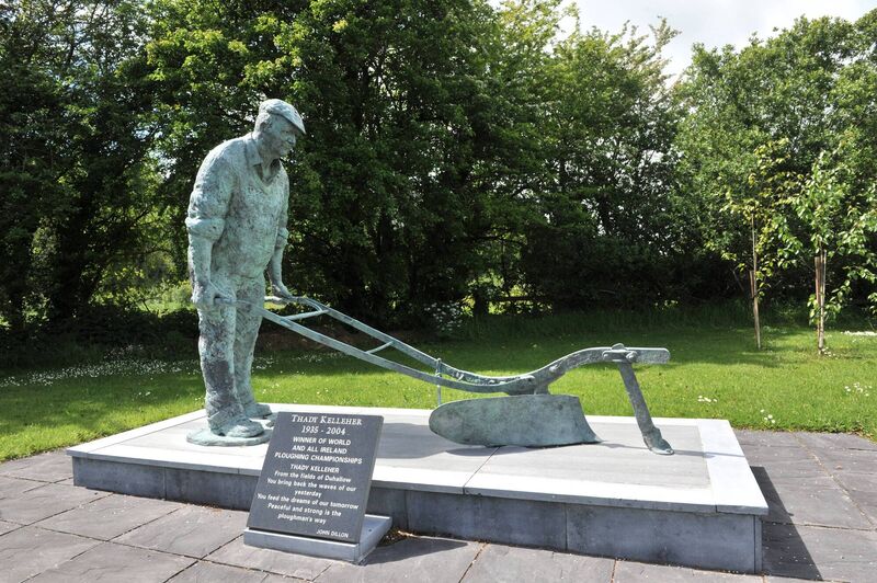 The statue of world ploughing champion Thady Kelleher near Kanturk Castle, Kanturk, Co Cork. Picture: Dan Linehan