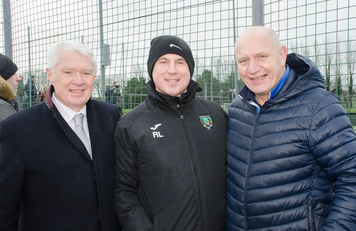 Michael and Alan Lehane from Passage West pictured with FAI President Gerry McAnaney. Picture: Howard Crowdy