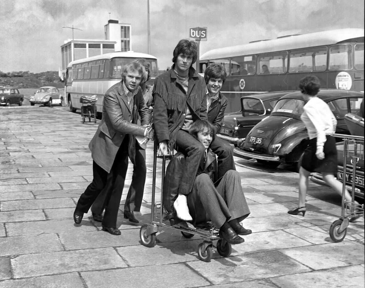 The Bee Gees arrive at Cork Airport in 1967.