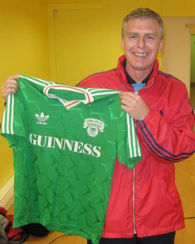 Cork City star Patsy Freyne with the City jersey they wore on their trip to Shanghai