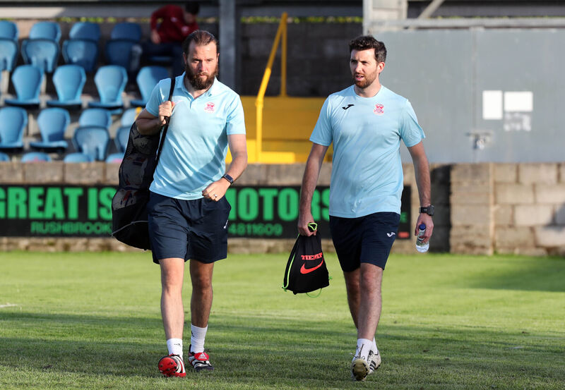James Claffey and Declan Coleman, Cobh Ramblers Coaching team members. James Claffey and Declan Coleman, Cobh Ramblers Coaching team members.