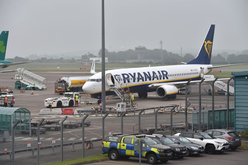  A Ryanair plane at Cork Airport getting ready for its flight to Malaga. Picture Dan Linehan.