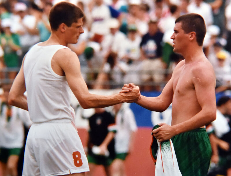 Roy Keane for the Republic of Ireland against Holland in World Cup 1994. Picture: Eddie O'Hare