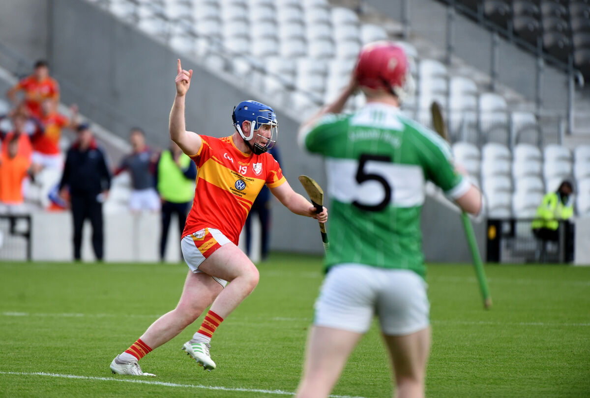  Brian Corcoran, Éire Óg, reacts after he scored a crucial goal. Picture: Larry Cummins