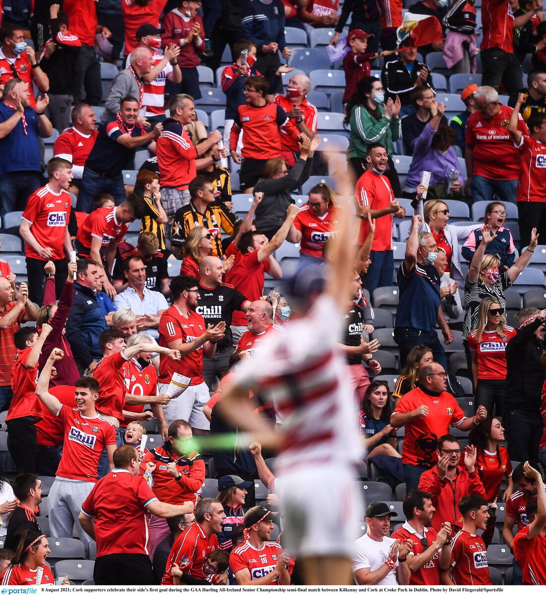 Cork supporters celebrate Jack O'Connor's crucial goal at Croke Park. Picture: David Fitzgerald/Sportsfile Cork supporters celebrate Jack O'Connor's crucial goal at Croke Park. Picture: David Fitzgerald/Sportsfile