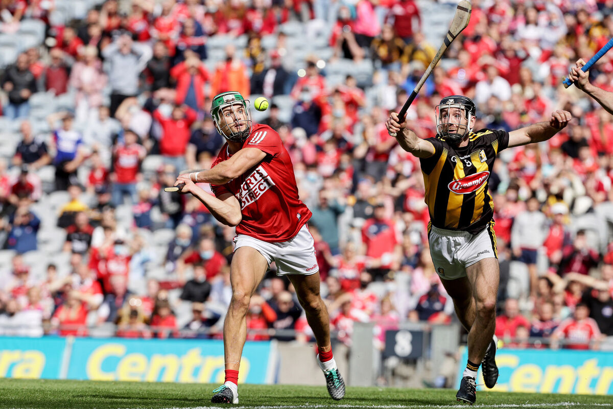 Cork's Alan Cadogan scores a point despite Conor Fogarty of Kilkenny. Picture: INPHO/Laszlo Geczo Cork's Alan Cadogan scores a point despite Conor Fogarty of Kilkenny. Picture: INPHO/Laszlo Geczo