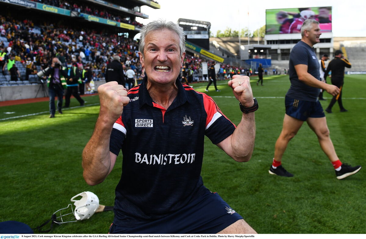 Cork manager Kieran Kingston celebrates after. Picture: Harry Murphy/Sportsfile