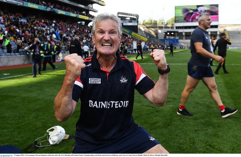 Cork manager Kieran Kingston celebrates after. Picture: Harry Murphy/Sportsfile Cork manager Kieran Kingston celebrates after. Picture: Harry Murphy/Sportsfile