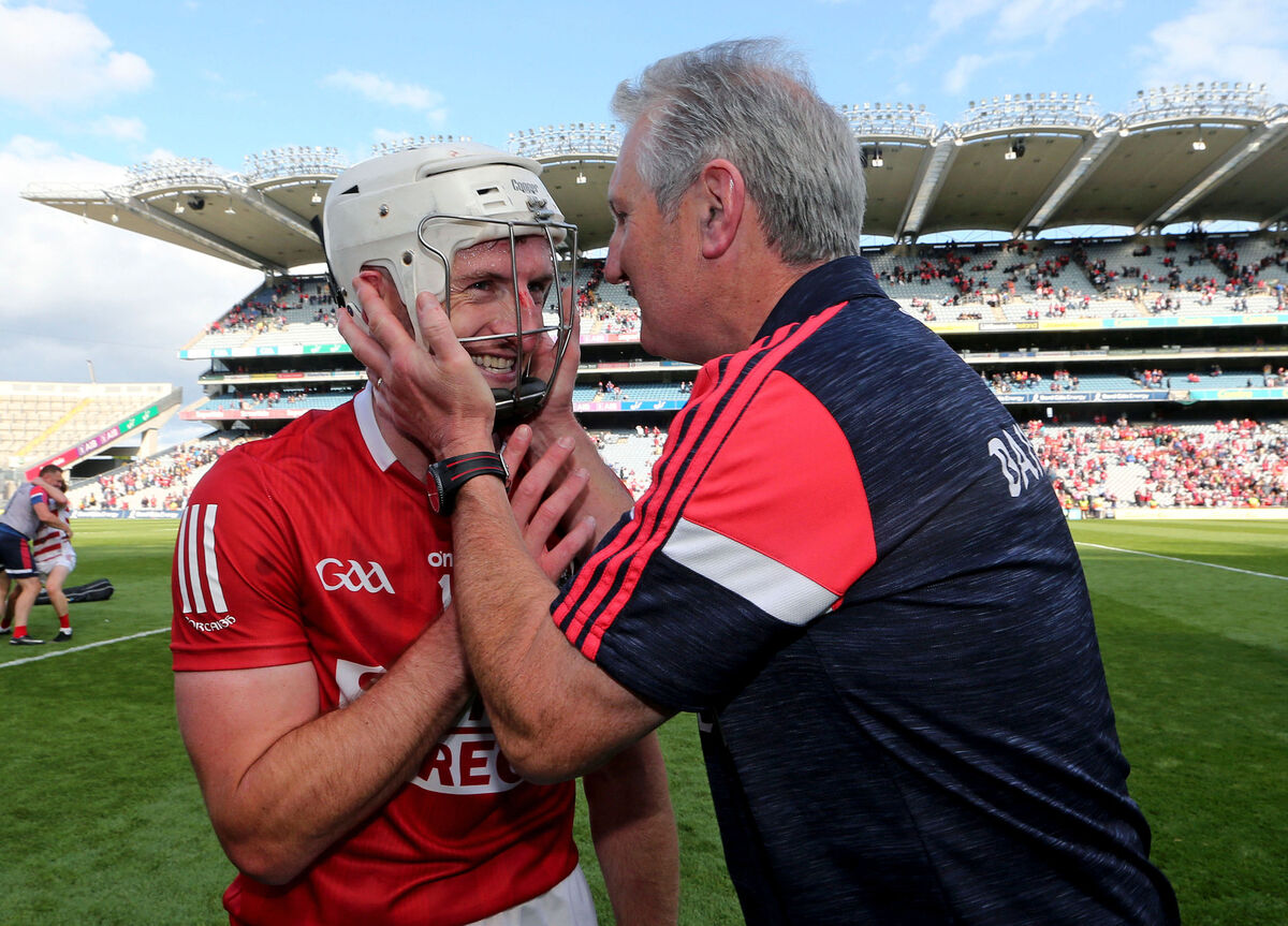Cork manager Kieran Kingston and Patrick Horgan celebrate after beating Kilkenny. Picture: INPHO/Lorraine O'Sullivan Cork manager Kieran Kingston and Patrick Horgan celebrate after beating Kilkenny. Picture: INPHO/Lorraine O'Sullivan