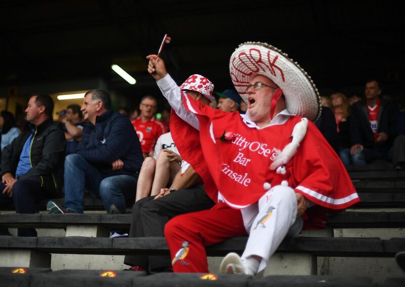 Cork supporter Cyril Kavanagh during the 2020 Bord Gáis Energy GAA Hurling All-Ireland U20 Championship Final match between Dublin and Cork. Photo by David Fitzgerald/Sportsfile