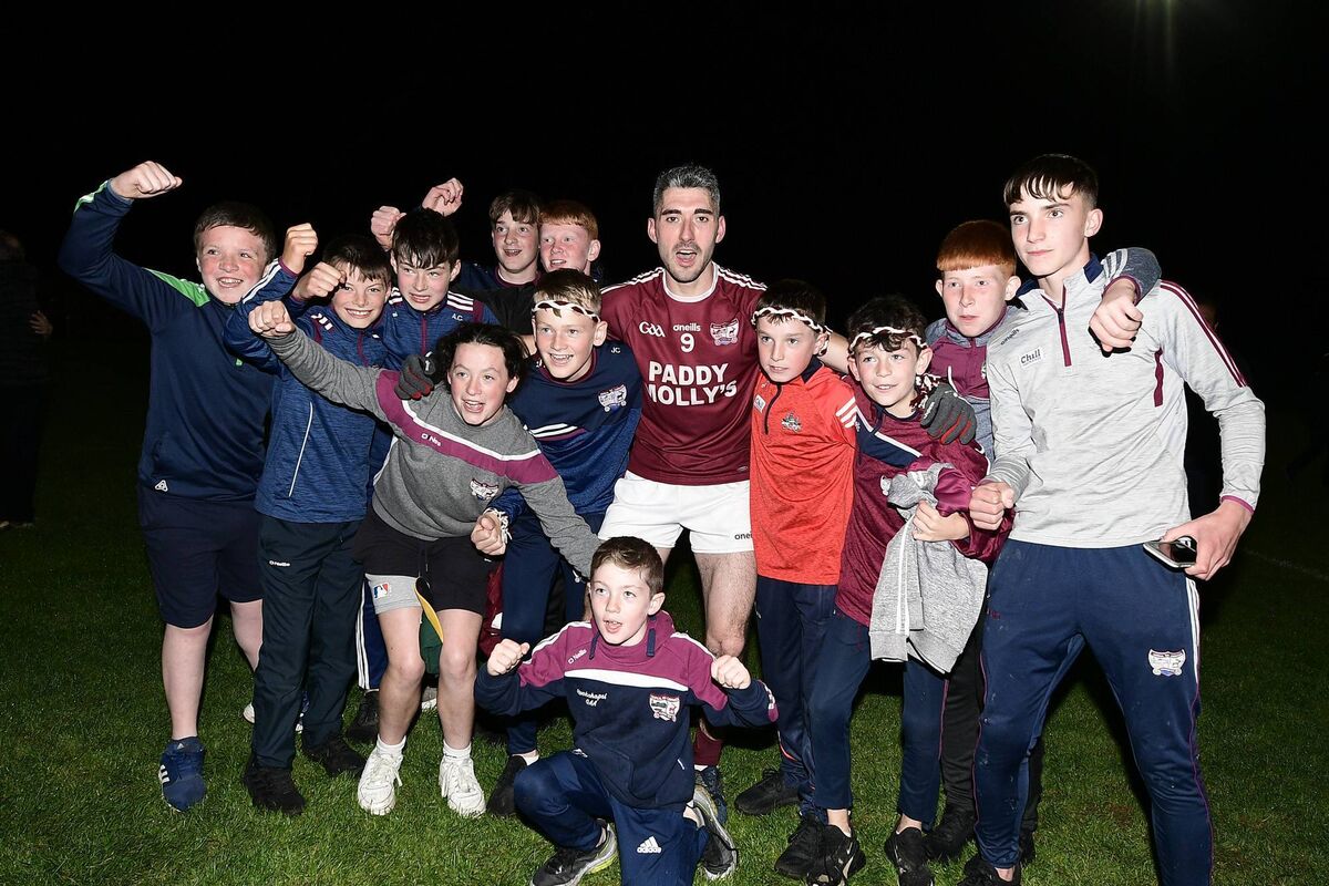 Rockchapel's Seamus Hickey pictured with supporters after their victory in the county final. Picture: John Tarrant