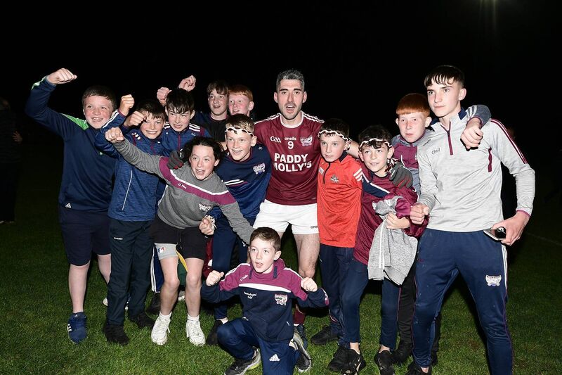 Rockchapel's Seamus Hickey pictured with supporters after their victory in the county final. Picture: John Tarrant