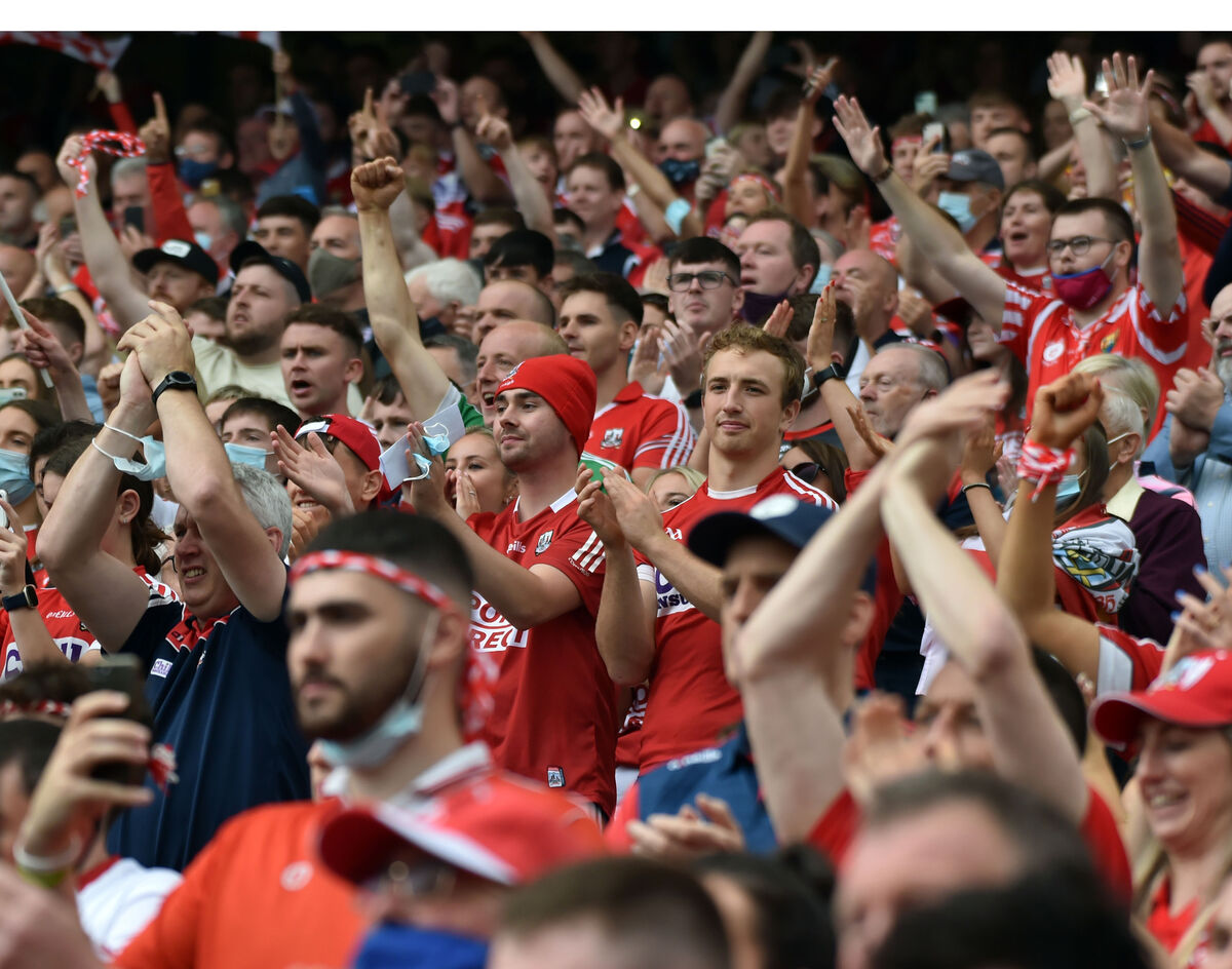 Cork supporters roar on their team at Croke Park. Picture: Eddie O'Hare