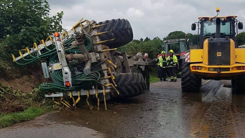 Fire crews responding to overturned slurry tank trailer in Cork; public asked to avoid the area