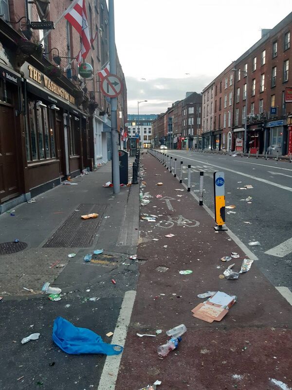 “We had our cleansing crews in at 6am this morning, who worked tirelessly until 10am to get the streets back into an acceptable level. We also had to bring in our large suction sweeper due to the volume of litter to be removed.” 