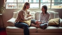Mother and daughter talking