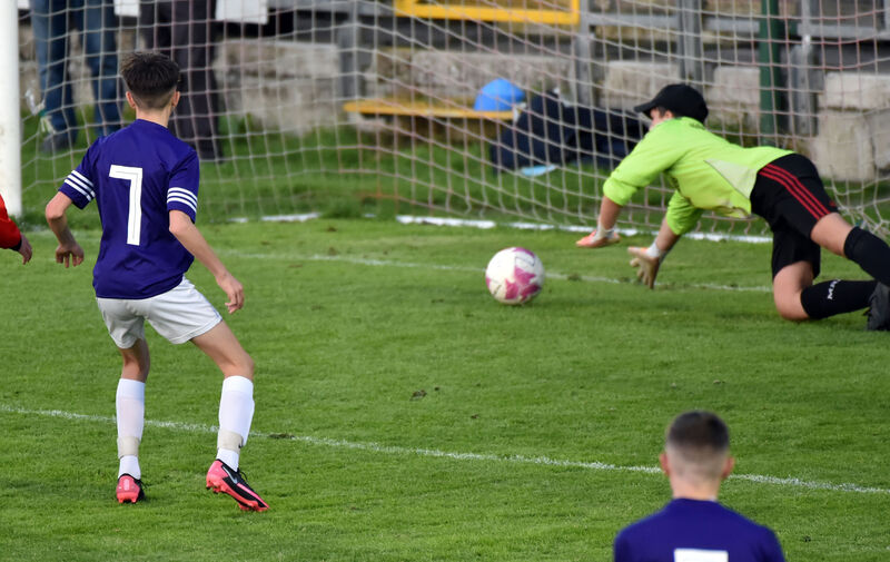Mallow Town's Jamie McAuliffe scores. Picture: Eddie O'Hare