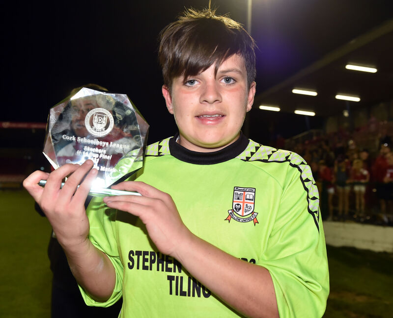 Mallow United's goalkeeper Diarmuid O'Riordan, the Man of the Match' award winner. Picture: Eddie O'Hare