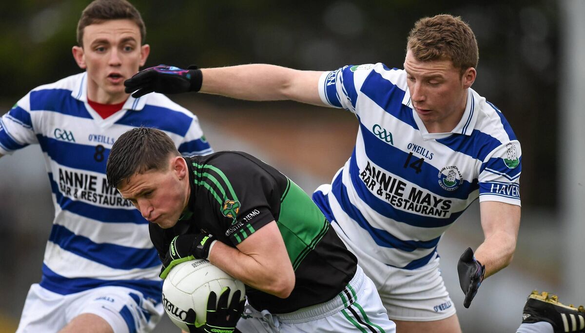 FLASHBACK: Colin O'Brien of Nemo Rangers is pressurised by Castlehaven's Mark Collins, left, and Brian Hurley in the 2015 Cork SFC final replay at Páirc Ui Rinn. Brendan Moran, Sportsfile FLASHBACK: Colin O'Brien of Nemo Rangers is pressurised by Castlehaven's Mark Collins, left, and Brian Hurley in the 2015 Cork SFC final replay at Páirc Ui Rinn. Brendan Moran, Sportsfile