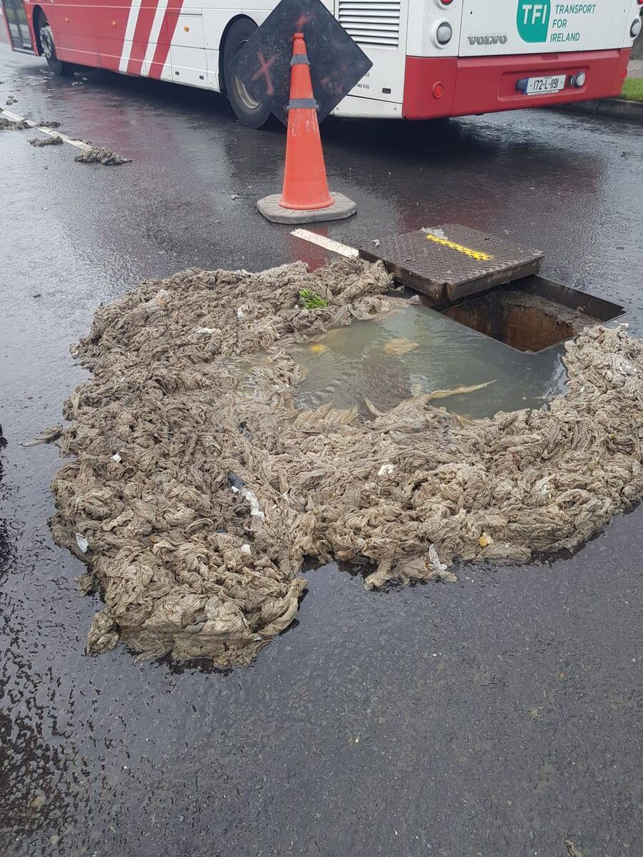 High pressure jetting was used to dislodge a plug of wipes within the sewer. Pic: Simon Lyons High pressure jetting was used to dislodge a plug of wipes within the sewer. Pic: Simon Lyons