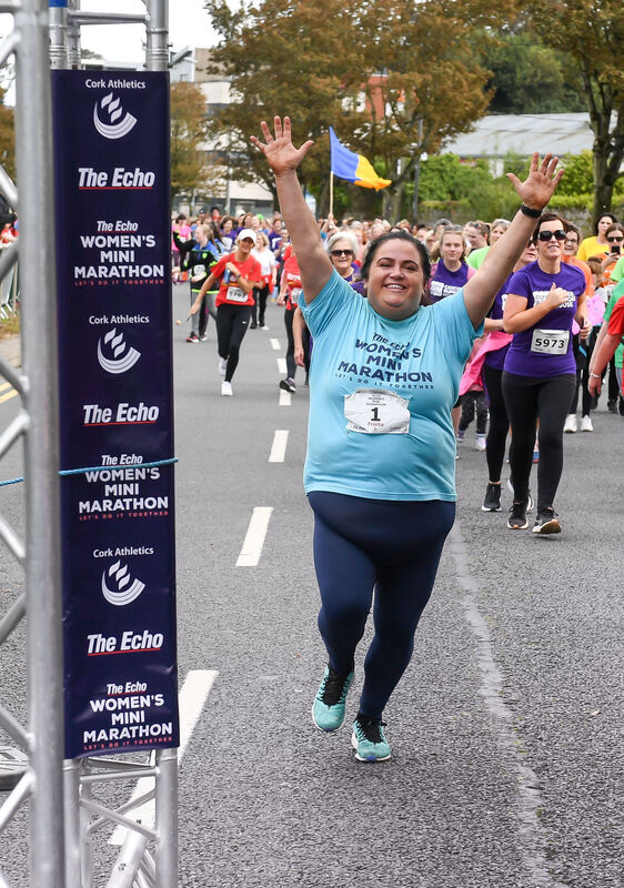  Brand ambassador back in 2019 was Trisha Lewis, here she is pictured crossing the finish line. Picture: David Keane.