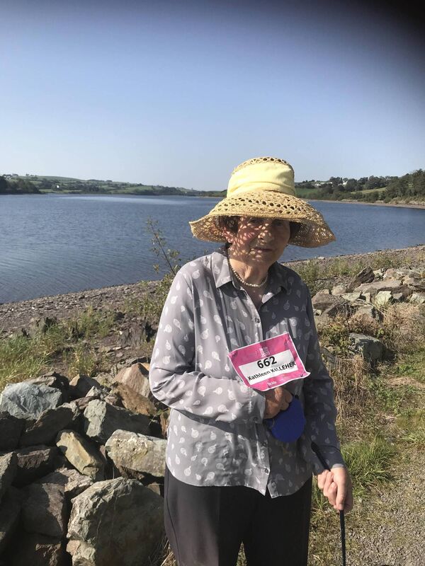 Kathleen Kelleher from Aghabullogue aged 86, doing the mini marathon virtually last year.