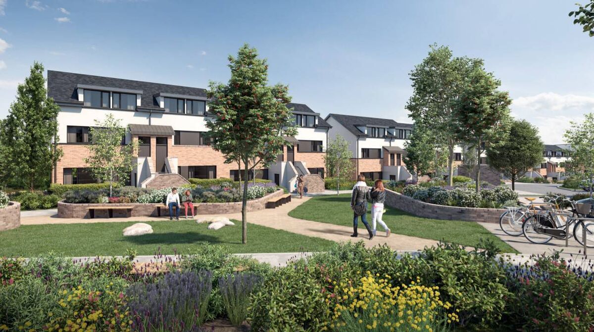 The apartments are split into 7 blocks. With a number of one-bedroom and two-bedroom apartments in each with duplex two and three-bedroom apartments in two blocks. Source: ardarostigplanning.ie 13/5/21